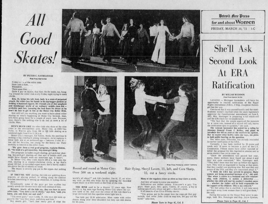 Motor City Theatre - 1973 Article On Roller Rink (newer photo)
